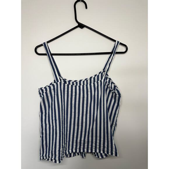 MANGO Blue & White Striped Button-Detail Tank - Picture 2 of 5
